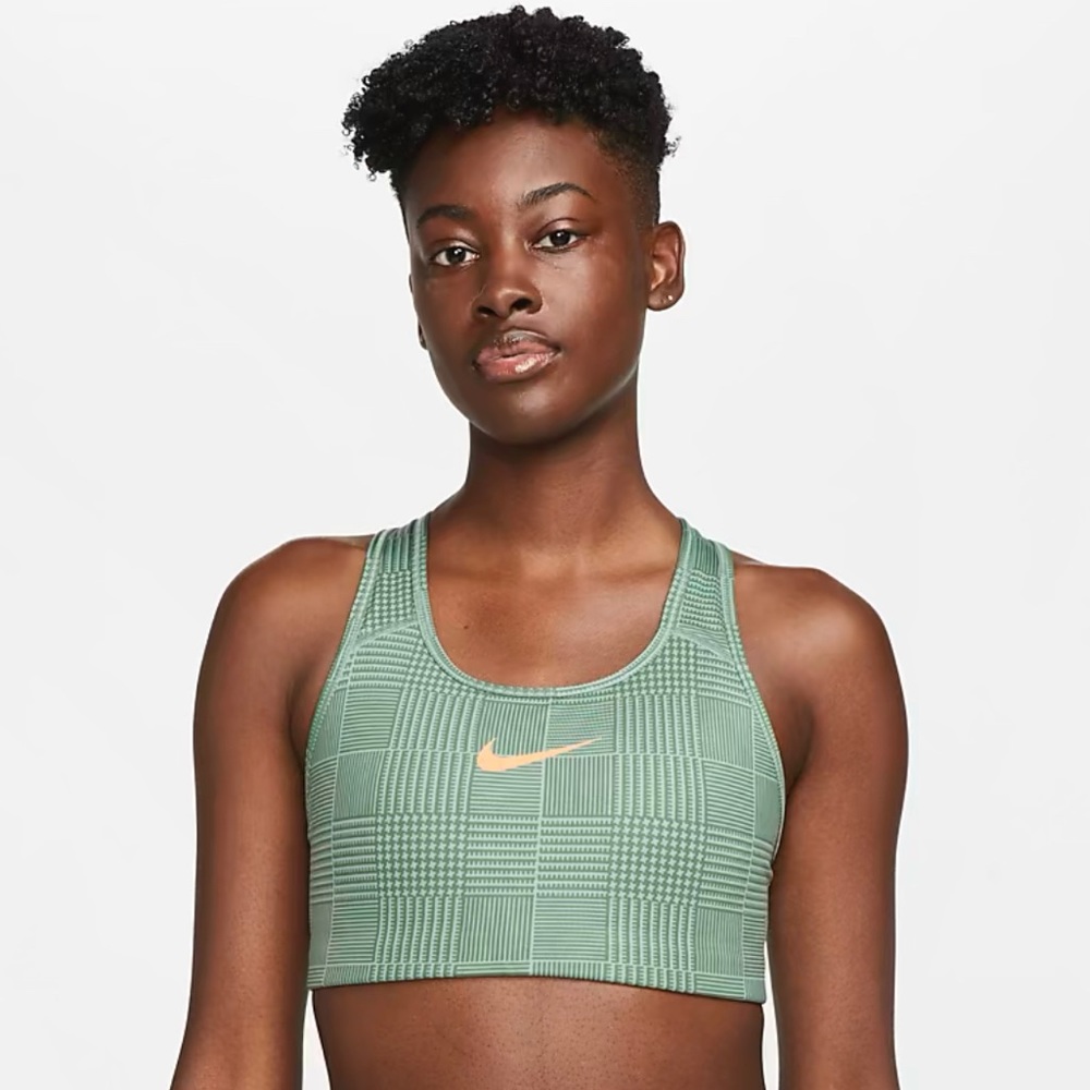 Nike Swoosh Women’s Padded Printed Sports Bra Size M - Dusty Sage